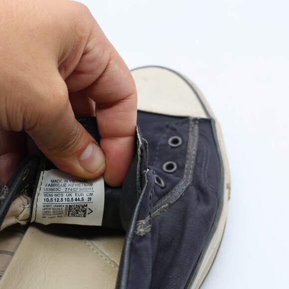 Converse X John Varvatos Men’s 10.5 Women's 12.5 Black Leather Sneakers Laceless - Picture 5 of 11